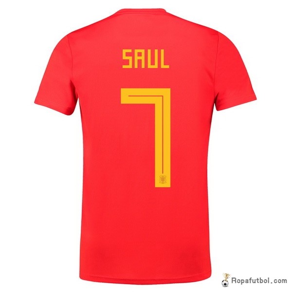 Camiseta España Replica Primera Ropa Saul 2018 Rojo